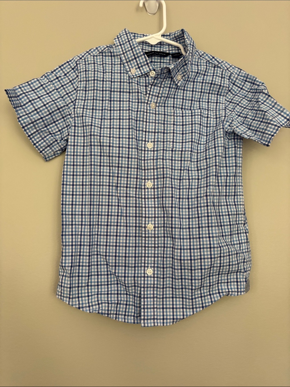 Janie and Jack Blue Gingham Short-Sleeve Shirt